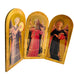Vintage Italian Triptych Religious Icon Gold Folding Angel Panel