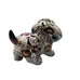 Vintage Chinese White Cloisonne Copper Brass Enamel Dog Figurine Statue