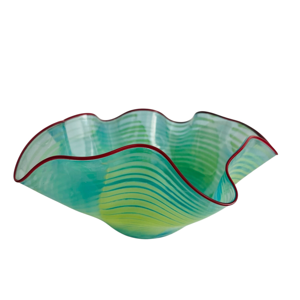 Vintage Signed Studio Art Glass Centerpiece Bowl Vase