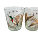 Vintage Libbey Wild Game Birds Low Ball Drinking Glasses Set of 4