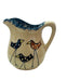 Three Bird Spongeware Handled Stoneware Pottery Pitcher