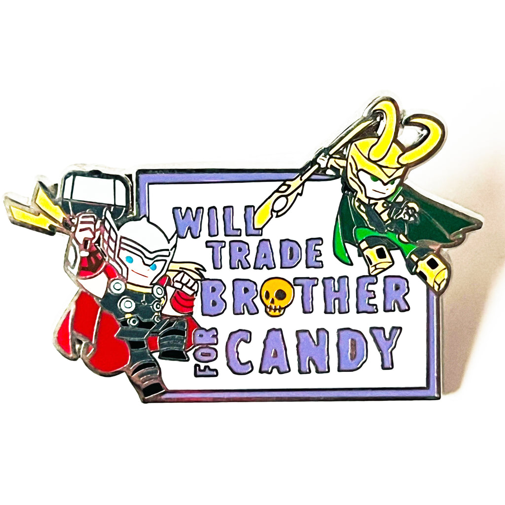Disney Marvel Halloween Thor and Loki Will Trade Brother For Candy Pin
