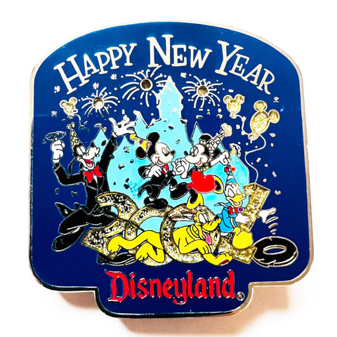 Disneyland Happy New Year 2001 Mickey Minnie Goofy Donald Light Up Pin