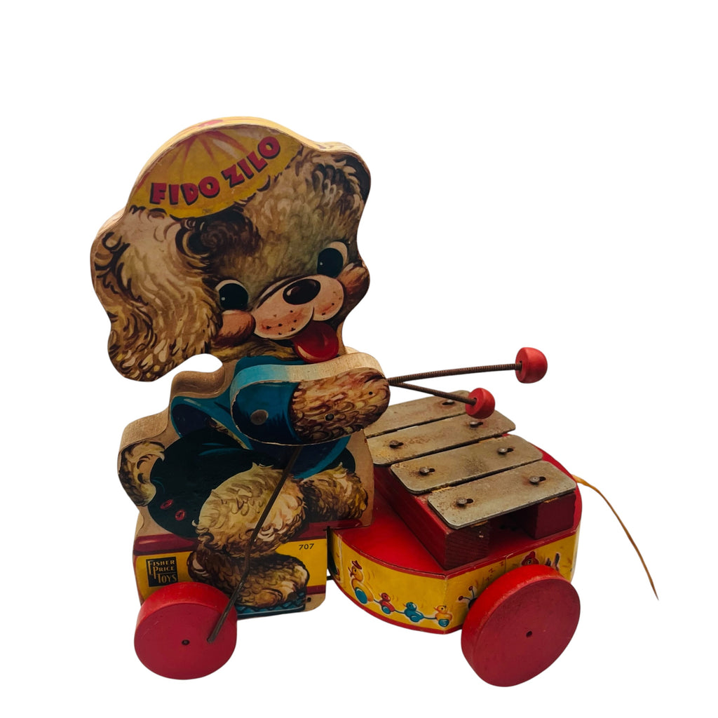 Vintage Fisher-Price Fido Zilo Pull-Along Dog Xylophone Toy