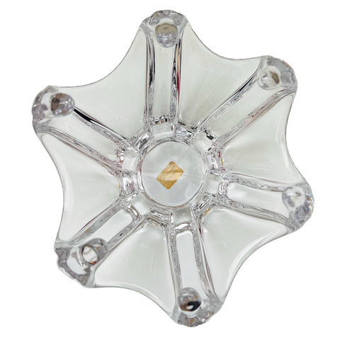 Vintage Mid Century Modern French Crystal Clear Glass Centerpiece Bowl