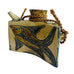 Vintage Japanese Tsuboya Ceramic Okinawan Pottery Hip Signed Fish Design Flask