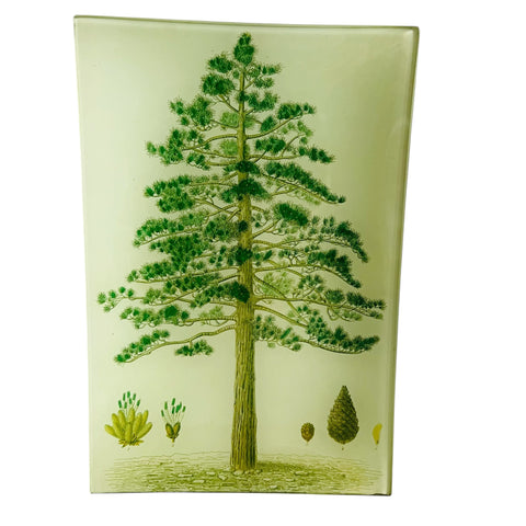 JOHN DERIAN Decoupage Pine Tree Rectangular Signed Tray