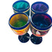 Floral Goblet Glasses Multicolor Set of 4