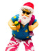 Tropical Beach Santa Claus Holiday Resin Shelf Sitter Cloth Legs Wreath Lot Of 3