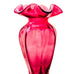 Vintage Fenton Ruffle Top Cranberry Melon Sided Vase