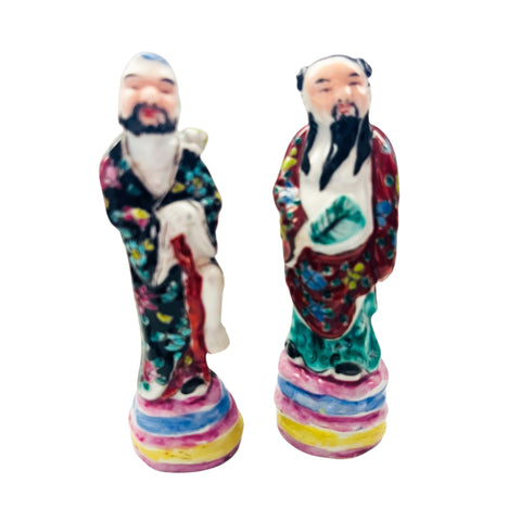 Vintage Chinese Hand Painted Porcelain Figurine-Pair