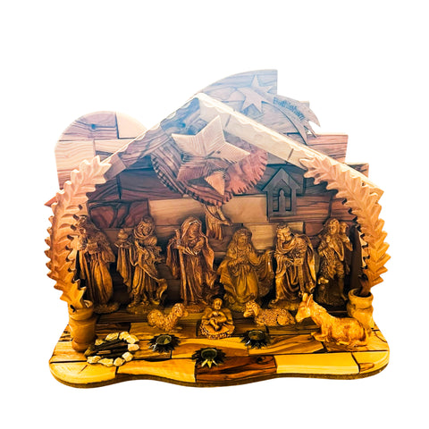 Nativity Scene Olive Wood Hand Made Music Box