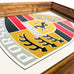Vintage Porsche Stuttgart Logo Wall Mirror Wood Frame