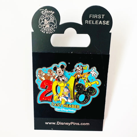DLR Cast Member 2010 Logo Chip Dale Goofy Donald Pluto Mickey Disney Pin