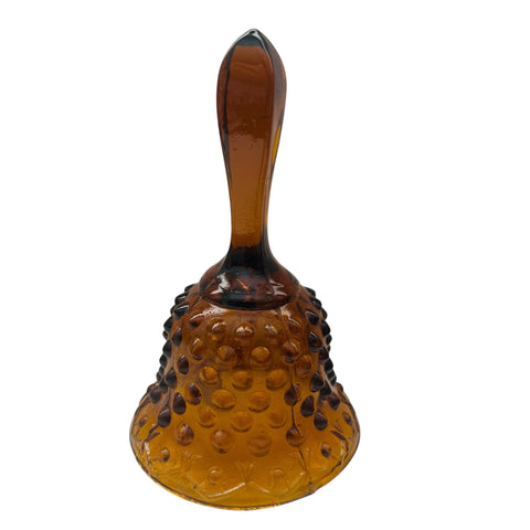 Vintage Fenton Amber Hobnail Glass Bell
