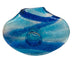 Vintage Hand Blown Art Glass Blue Donut Hole Vase