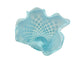 Vintage Fenton Opalescent Aqua Hobnail Ruffled Glass Vase