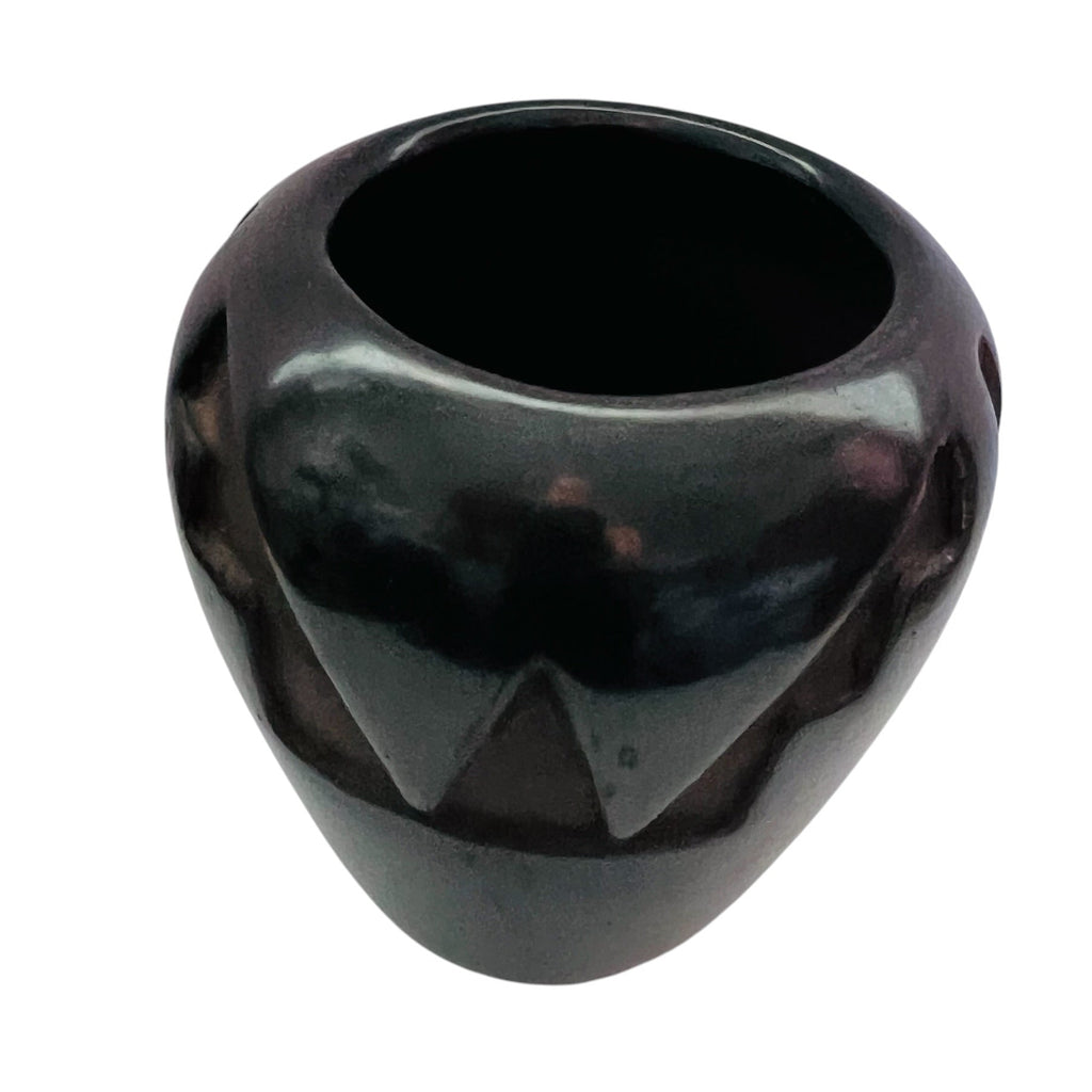 Santa Clara Pueblo Pottery Carved Black Jar Signed