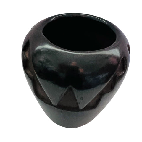 Santa Clara Pueblo Pottery Carved Black Jar Signed