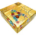 Murano Millefiori “Letter A” Square Gold Glass Paperweight