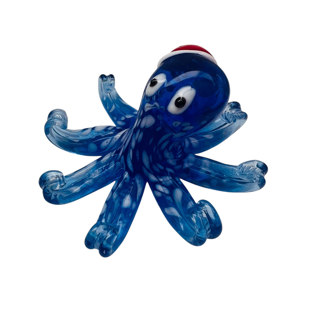 Pier 1 Imports Ocho The Octopus Santa Hat Blown Glass Christmas Figurine