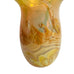 John Barber Art Glass Vessel Pulled Feather Iridescent Yellow Amber Signed Vase