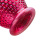 Vintage Fenton Cranberry Opalescent Glass Hobnail Crimped Vase