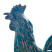 Rooster Pottery Glazed Blue/Green/Aqua Statue