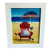 Mary Kay Gowley Beach Scene Framed Art with Red Chair