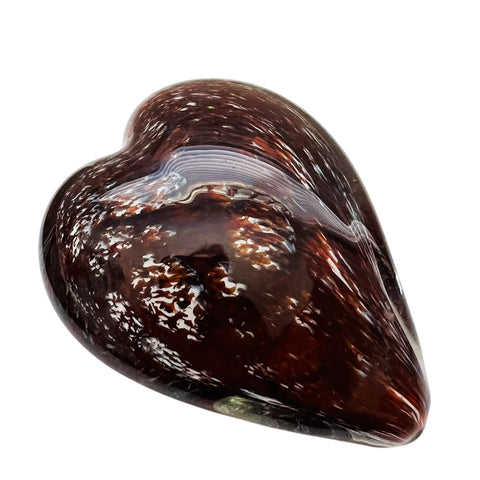 Vintage Heart Shape Art Glass Paperweight