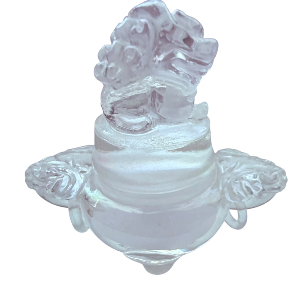 Antique Chinese Carved Rock Crystal Incense Burner with Rings