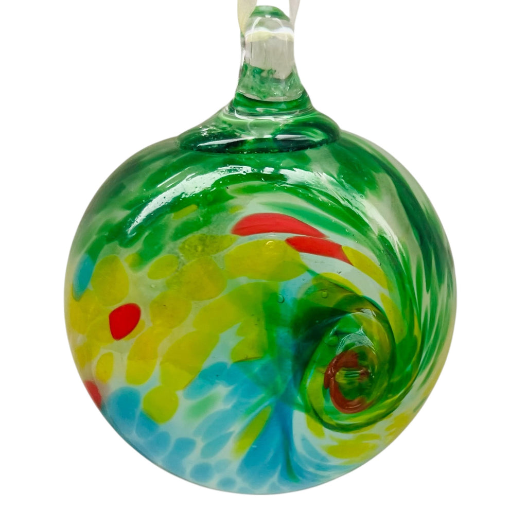 Studio Art Glass Spiral Swirl Design Christmas Holiday Ornament