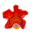 Vintage Fenton Thumbprint Orange Glass Pedestal Amberina Handkerchief Vase