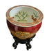 Vintage Oriental Accent Large Ceramic Asian Fish Planter Bowl Pot with Stand