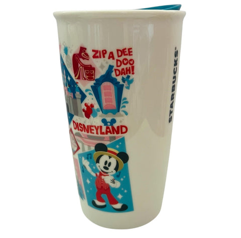 Starbucks Disneyland Zip A Dee Doo Dah! Ceramic Travel Tumbler Mug