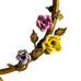Vintage French Ormolu Porcelain Flowers Tole Toleware Boudoir Gold Circle Lamp