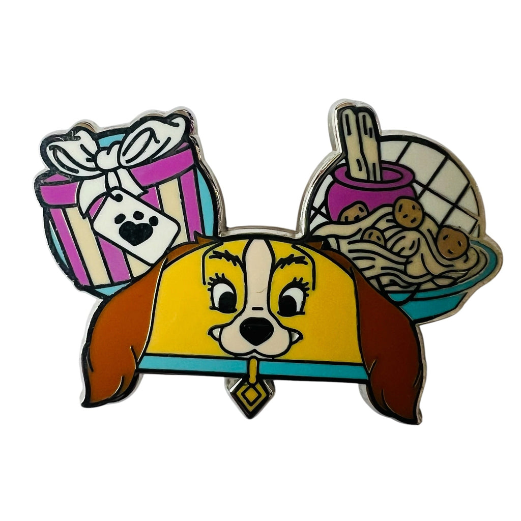 Disney Lady and Tramp Earhat Character Ears Hat Mystery Series 2 Spaghetti Pin