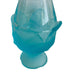 Vintage Viking Spring Blossom Collection Aqua Blue Satin Glass Swung Leaf Vase