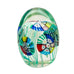 Vintage Murano Art Glass Millefiori Scramble Egg Shaped Paperweight