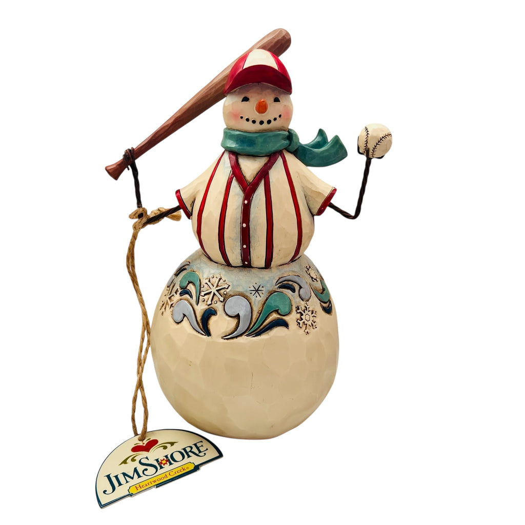 Jim Shore Baseball Snowman Three Balls, No Strikes Figurine