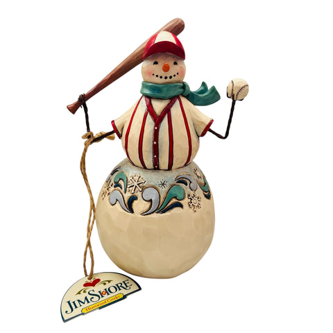 Jim Shore Baseball Snowman Three Balls, No Strikes Figurine