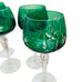 Vintage Emerald Vintage Green Cut Crystal Wine Drinking Glasses Set of 4