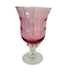 George BORGFELDT Liza Cranberry Optic Clear Twisted Stem Flared Bowl