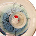 Vintage Chinese Asian Reverse Hand Painted Cranes Glass Orb On Wooden Stand