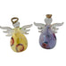 Russ Glass Angel Of The Month Gladiolus Hand Blown Set of 2