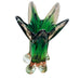 Vintage Murano Swung Pink Green Art Glass Vase