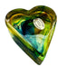 Robert Held Art Glass  Blue Yellow Green Heart Paperweight