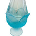 Vintage Viking Spring Blossom Collection Aqua Blue Satin Glass Swung Leaf Vase