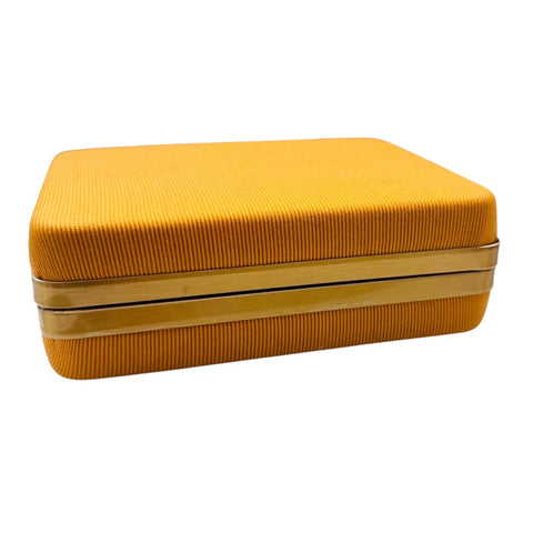 Vintage Mundi Jewelry Clamshell Travel Case With Pouch in Mustard Yellow