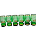 Vintage Green Gold Pirate Ship Shot Glasses Set of 6